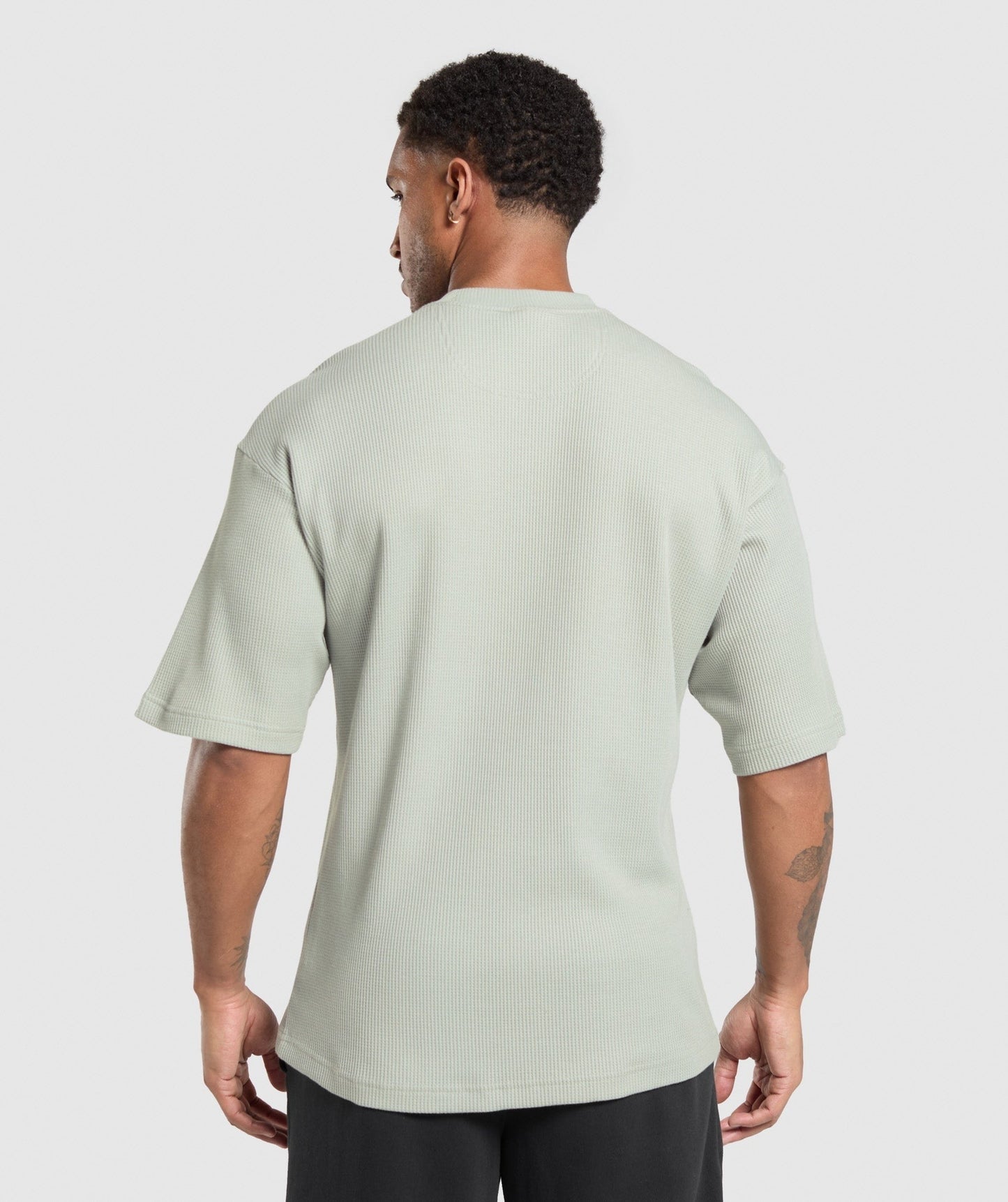 Gymshark Waffle Oversized T-Shirt - Stone Grey