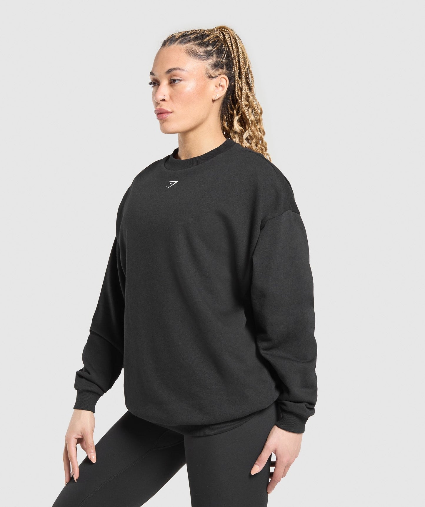 Gymshark Heavy Duty Graphic Oversized Pullover - Black