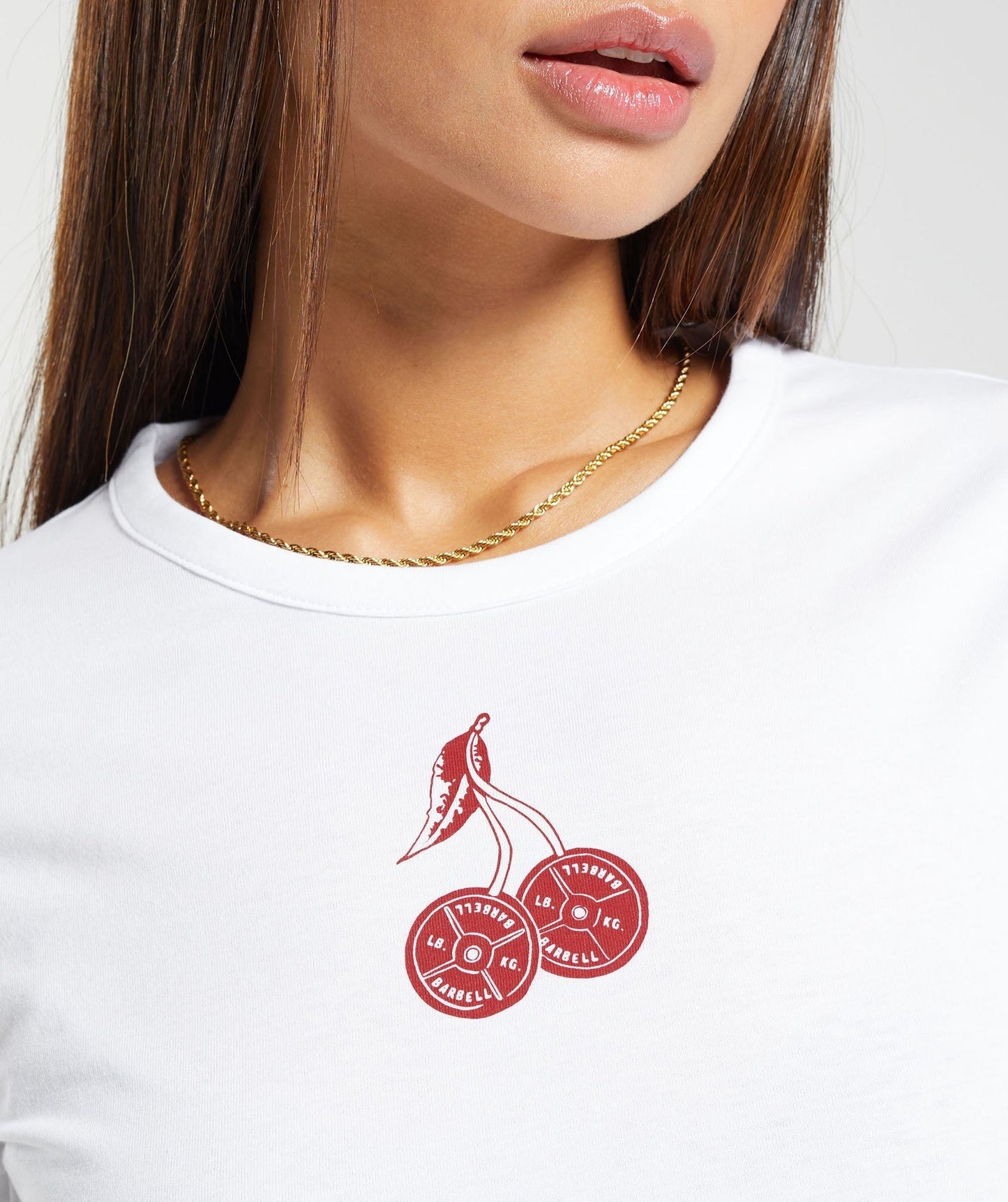 Gymshark Barbell Cherries Baby T-Shirt - White