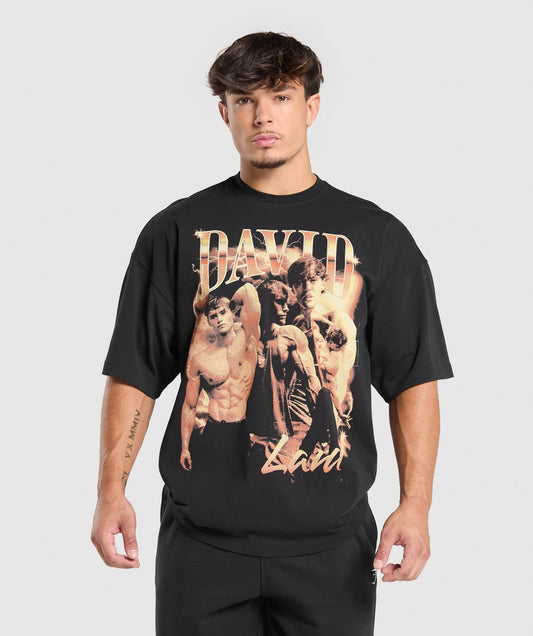 Gymshark David Bootleg Graphic T-Shirt - Black