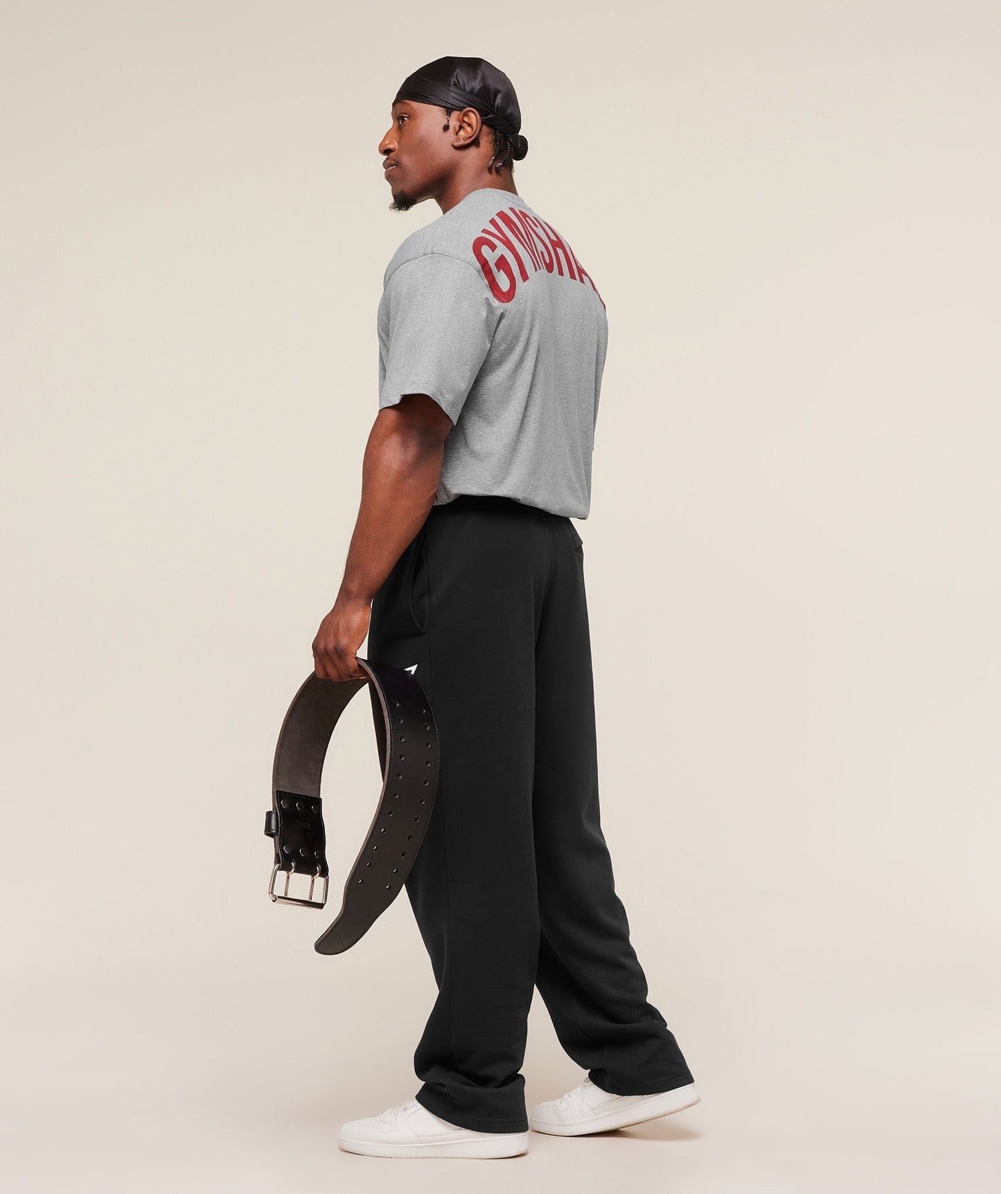 Gymshark Power T-Shirt - Charcoal Core Marl/Sets Red