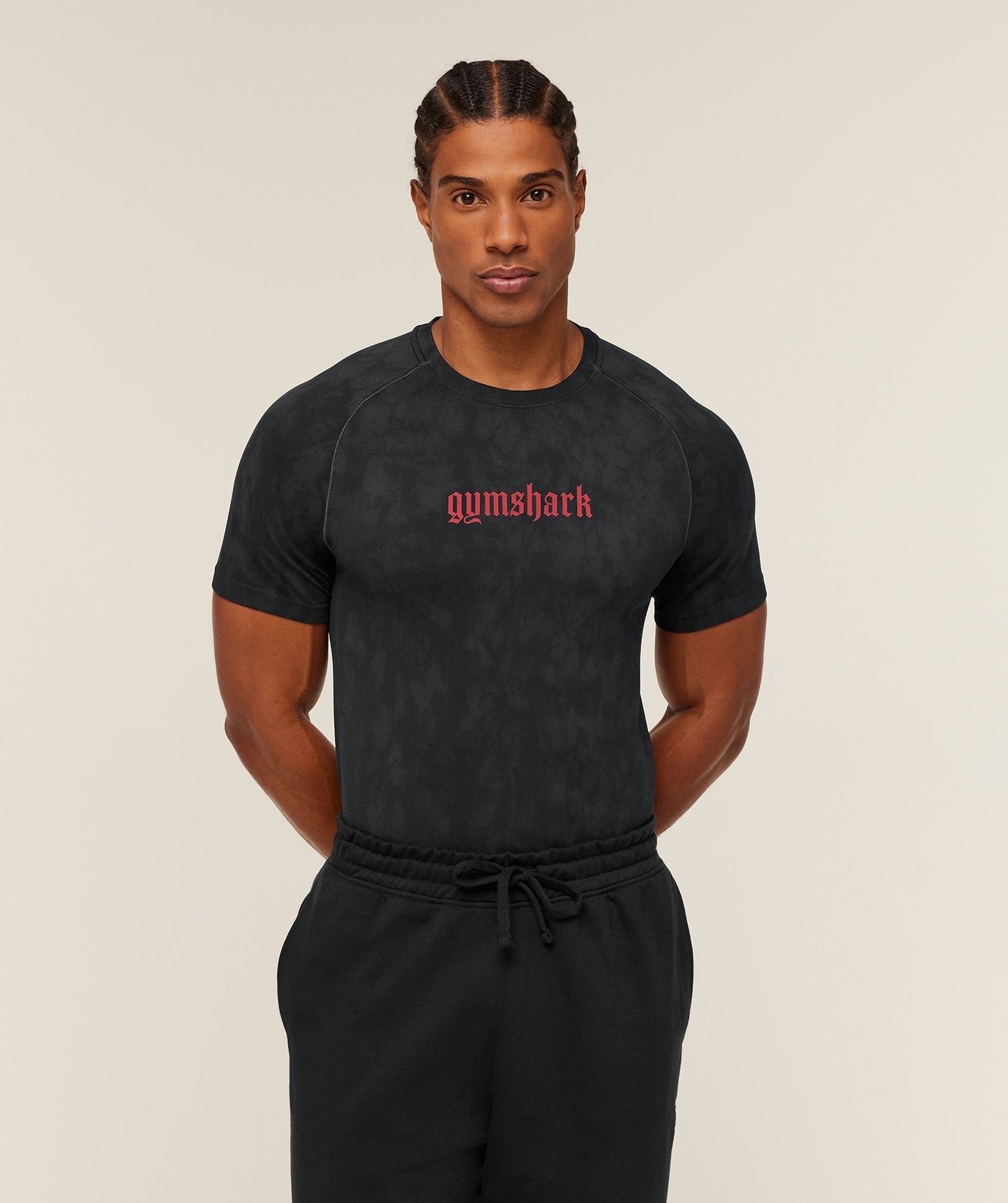Gymshark Grunge Seamless T-Shirt - Black/Grey