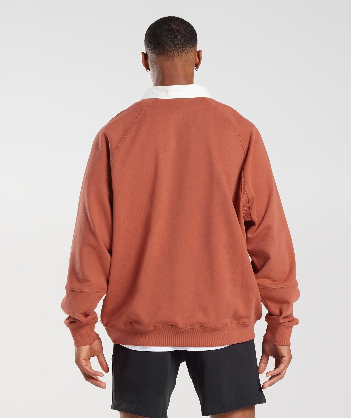 Gymshark Rest Day Essentials Sweat Polo - Persimmon Red