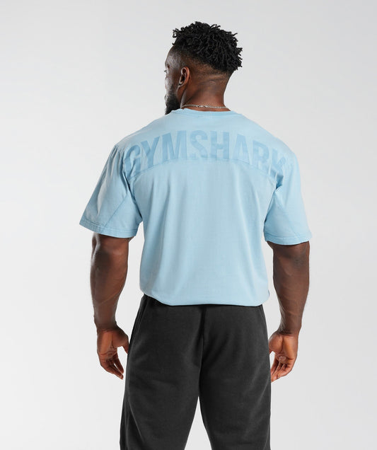 Gymshark Power Washed T-Shirt - Ozone Blue