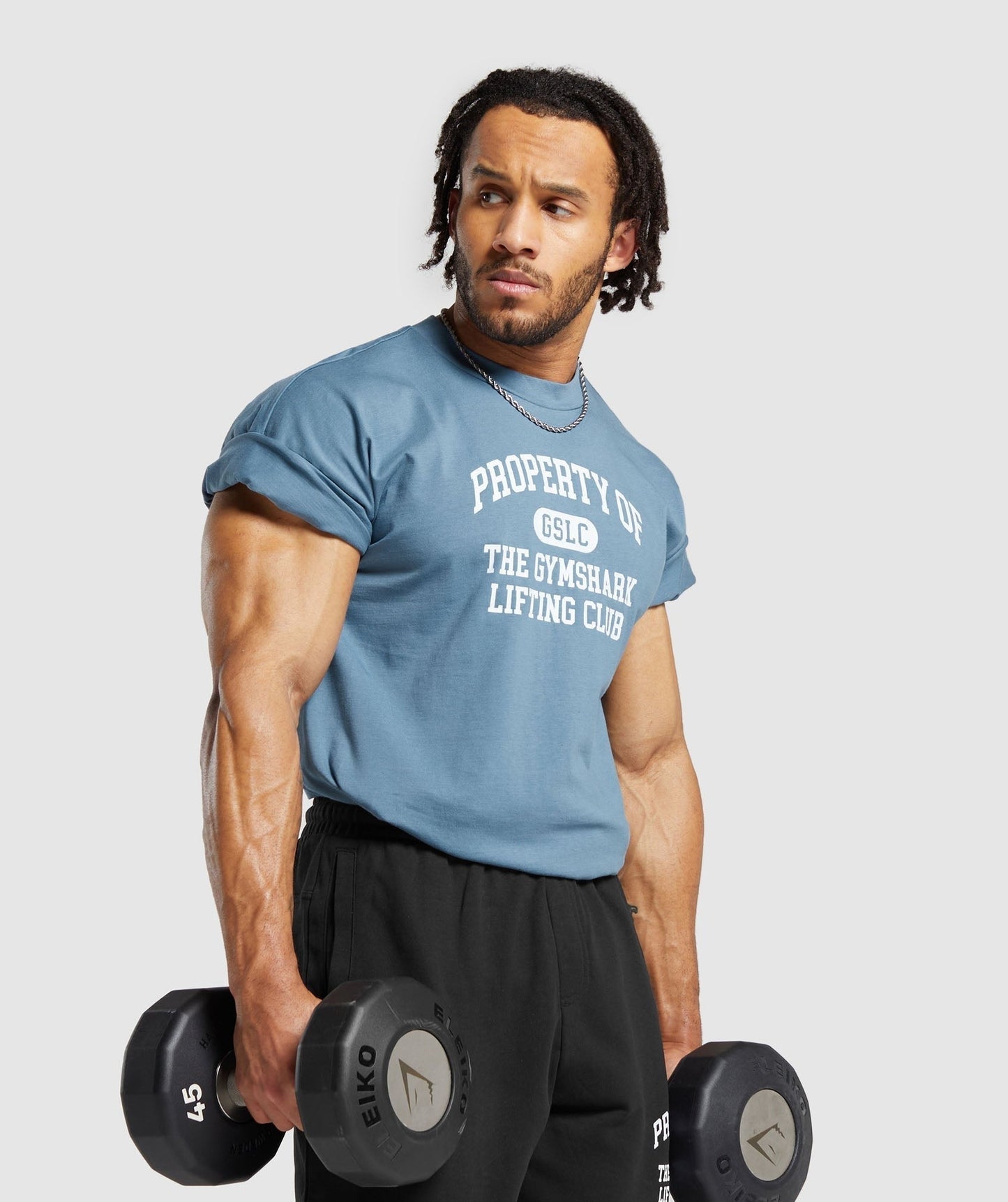 Gymshark Property Of T-Shirt - Faded Blue