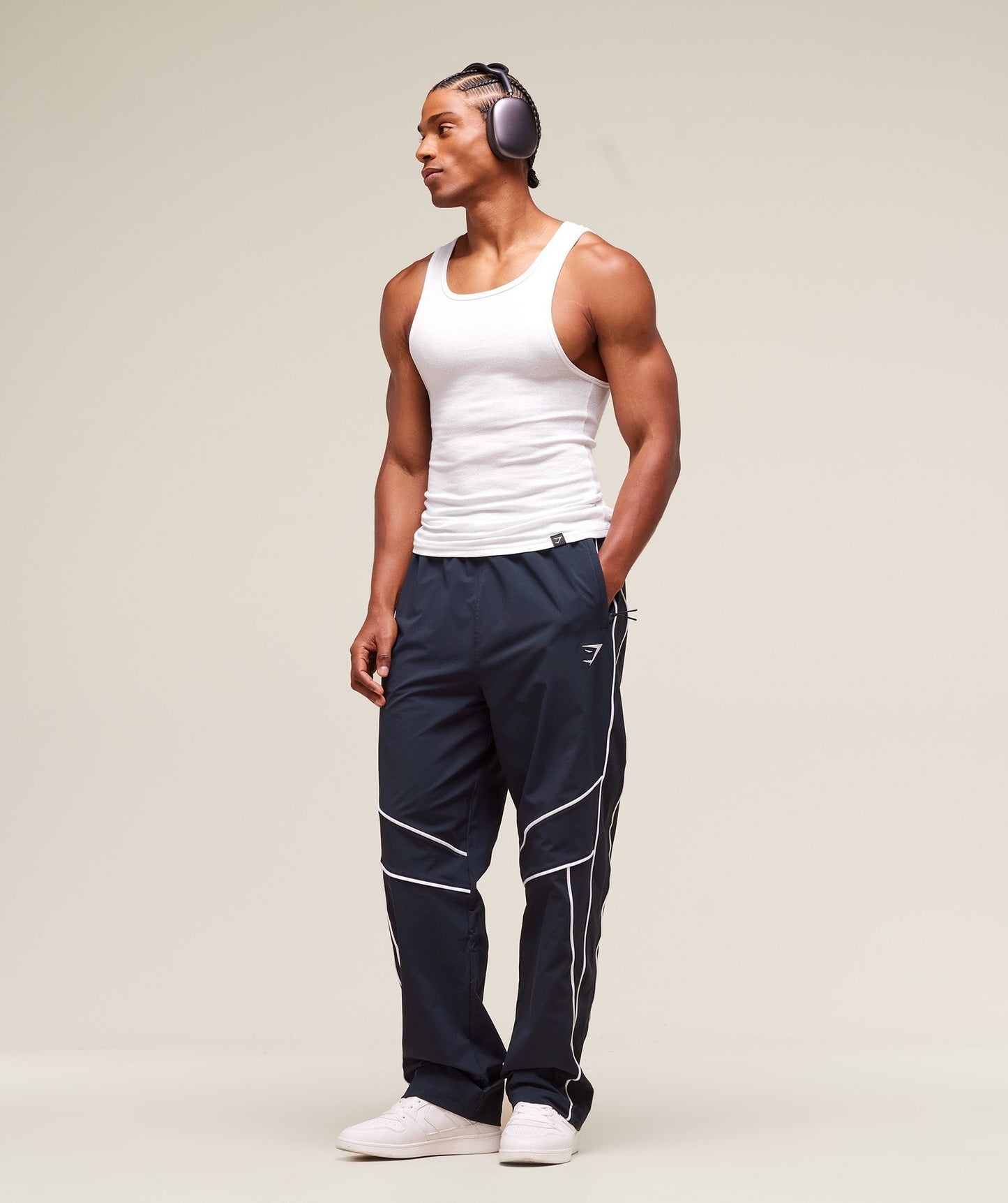 Gymshark Retro Crinkle Track Pants - Heavy Blue