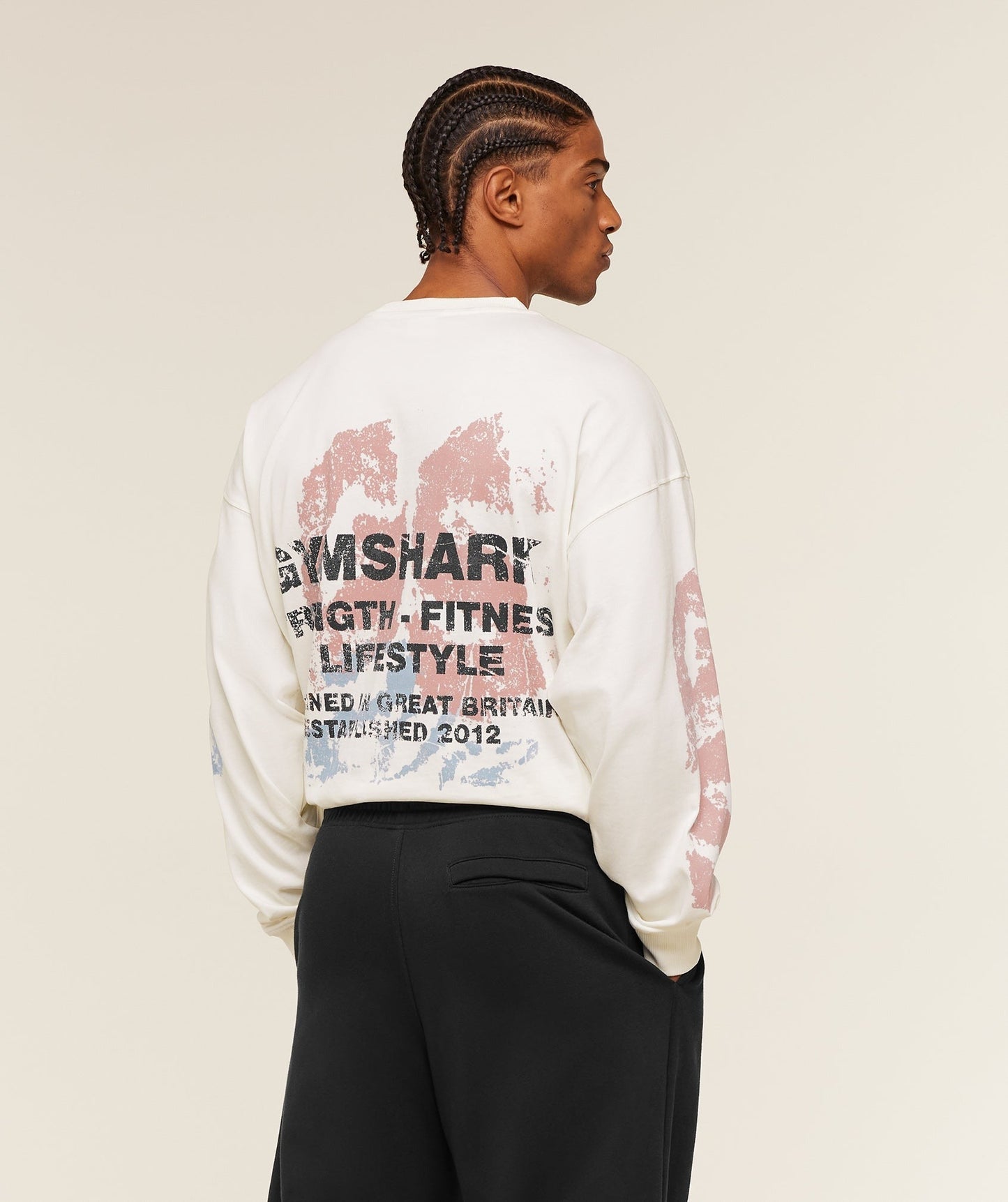 Gymshark Strength Fitness & Lifestyle Long Sleeve T-Shirt - Soft White
