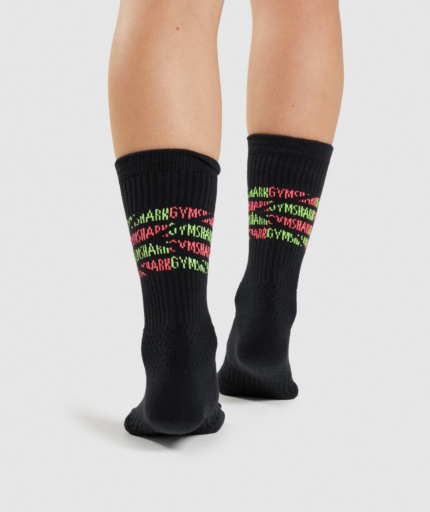 Gymshark Crew Socks 1pk - Black/Fluo