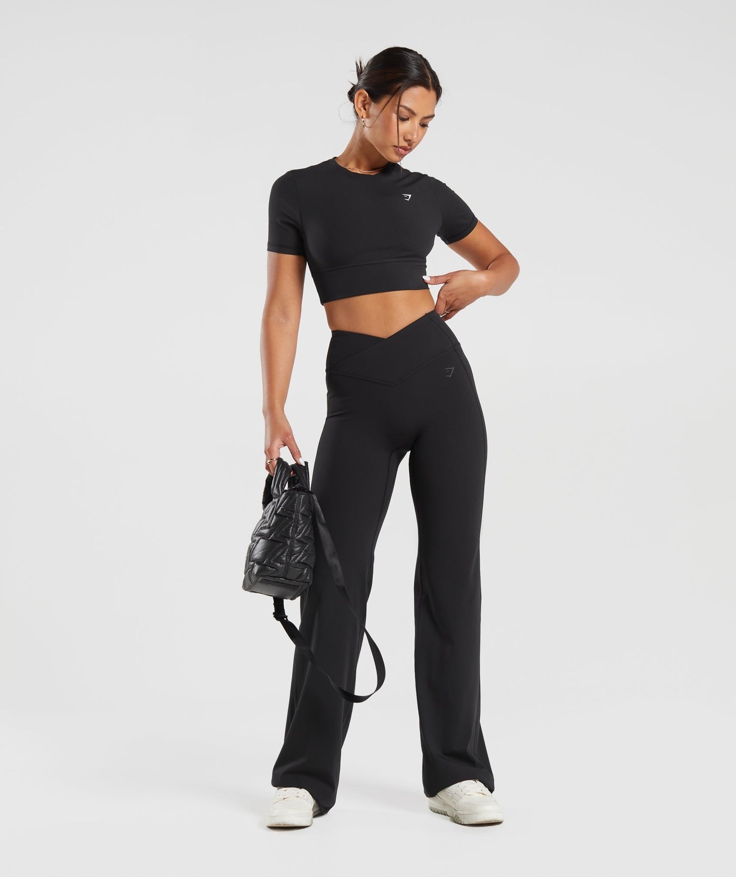 Gymshark Crossover Flared Tall Leggings - Black