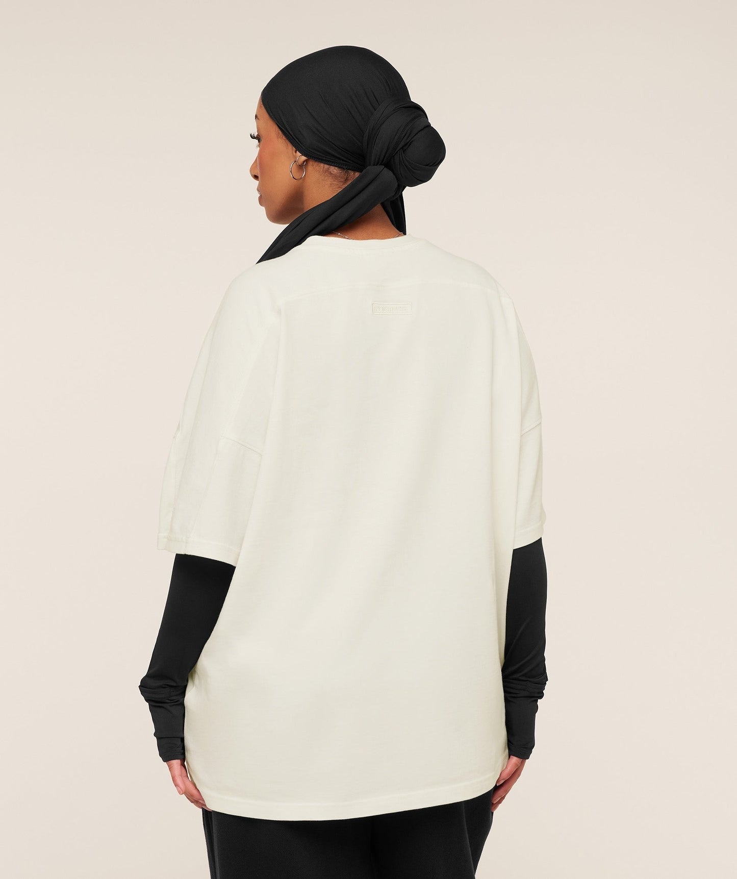 Gymshark Pump Cover Structured Fleece Top - Soft White/Wash