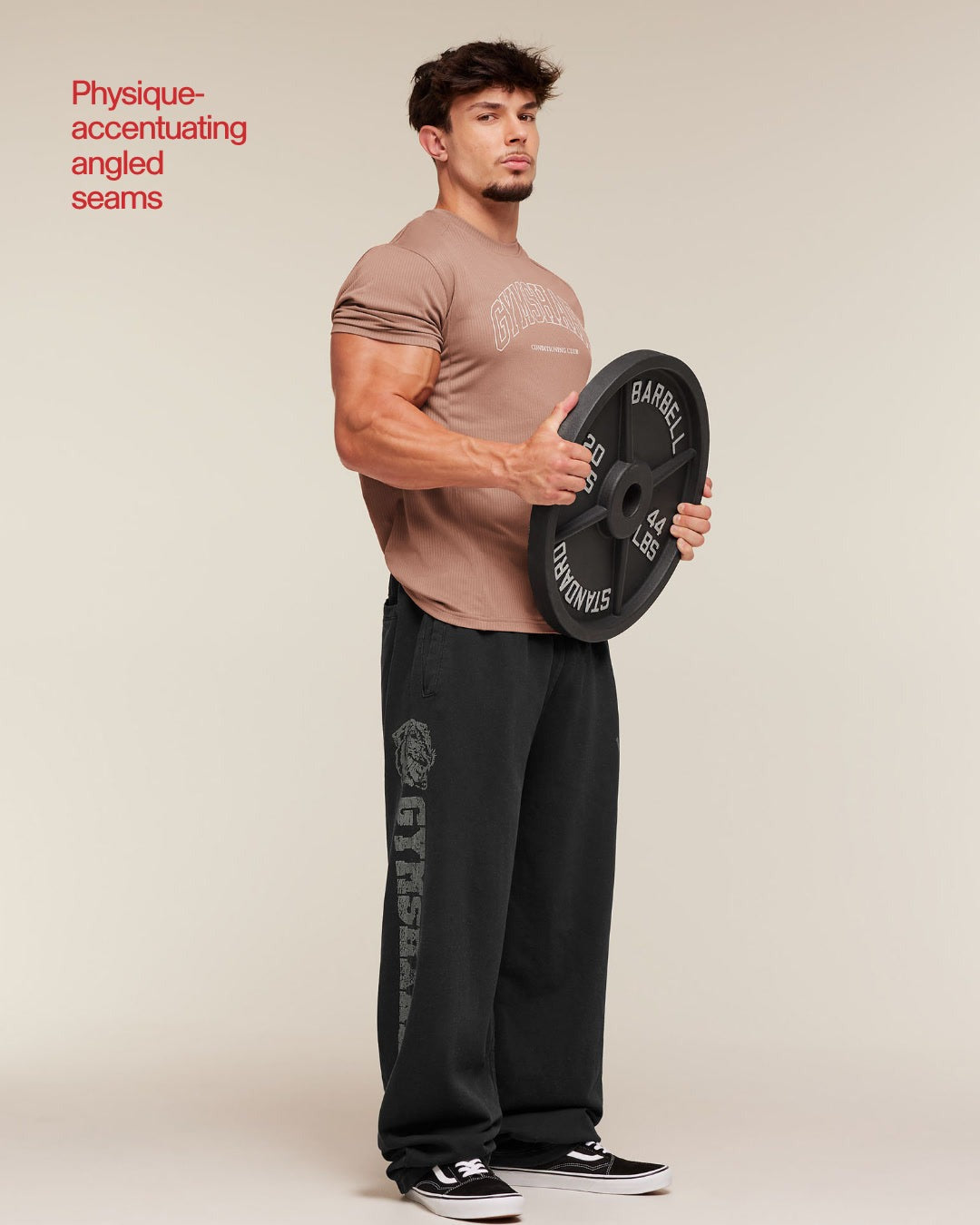 Gymshark Collegiate Tech T-Shirt - Taupe Brown