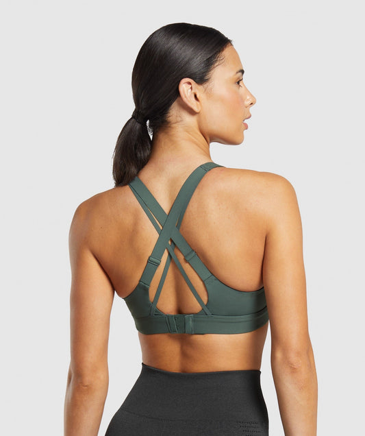 Gymshark Strappy Back Medium Support Sports Bra - Slate Teal