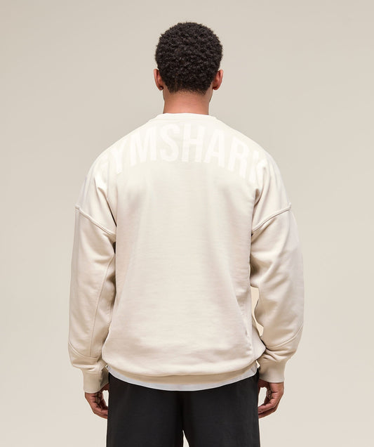 Gymshark Power Crew - Oat White