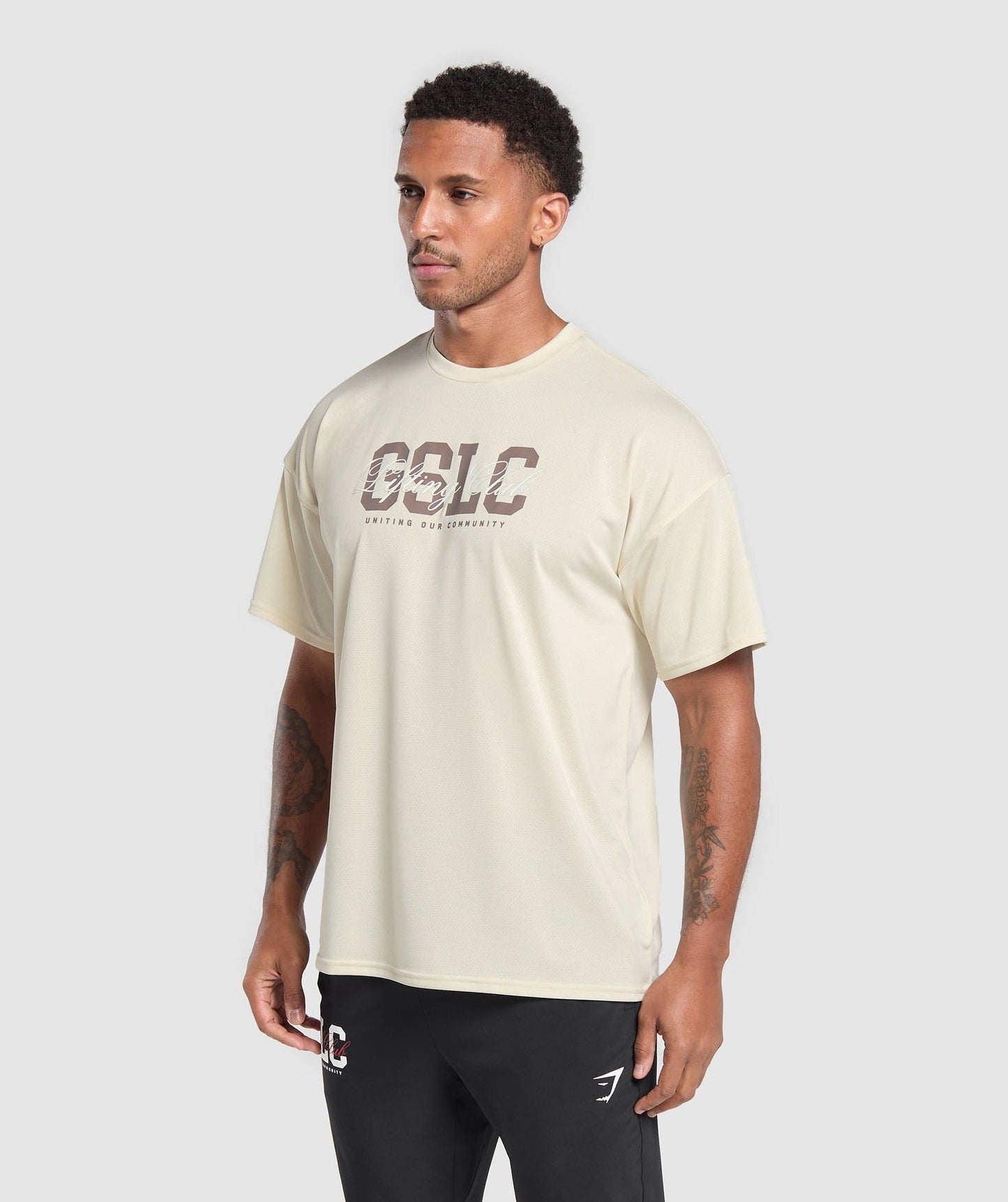Gymshark Script Graphic T-Shirt - Ecru White