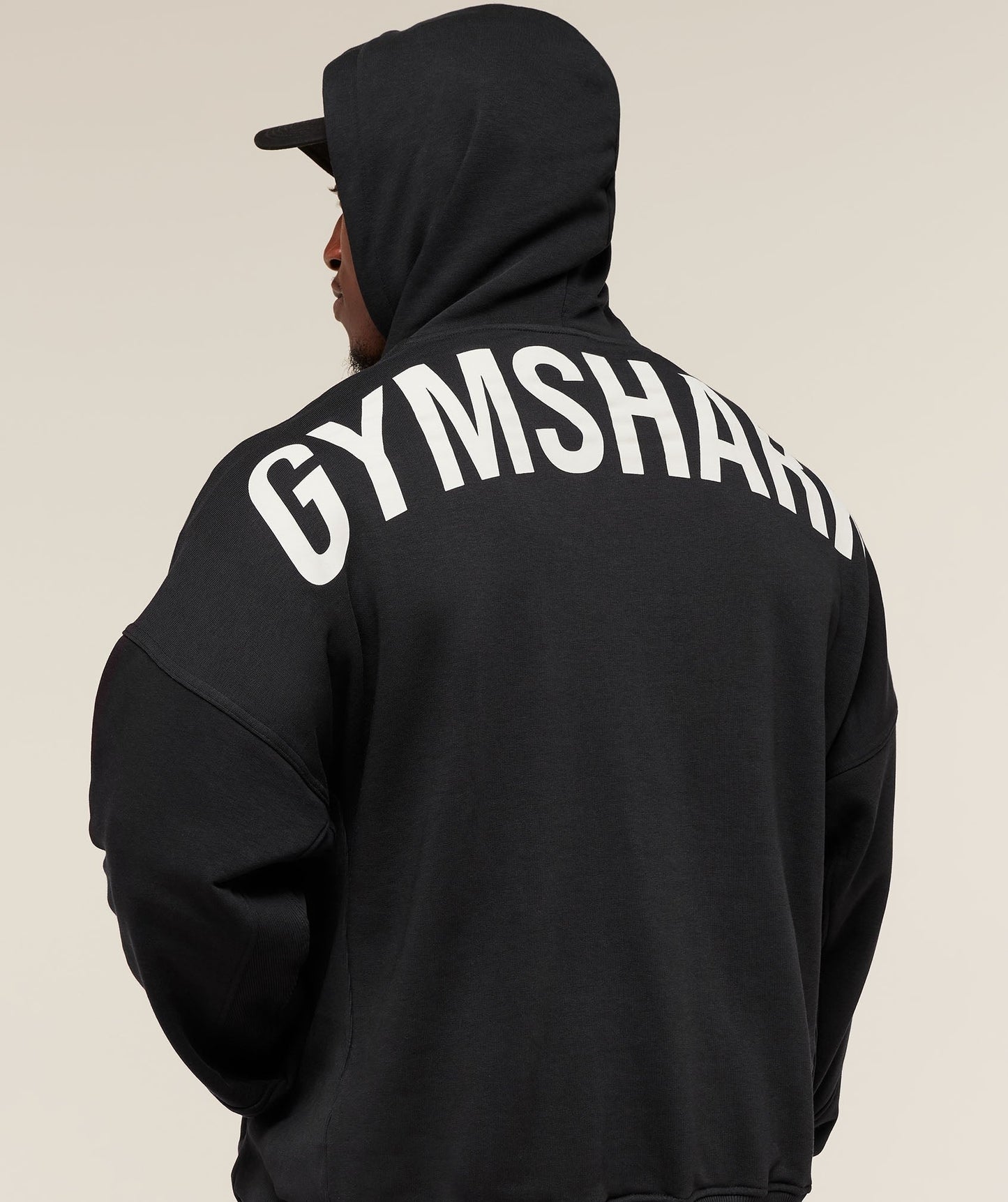 Gymshark Power Oversized Hoodie - Black/Oat White