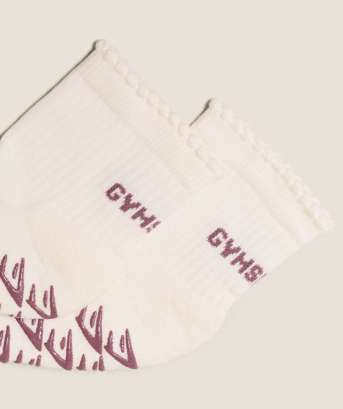 Gymshark Frill Pilates Midi Sock - Soft White / Calm Pink