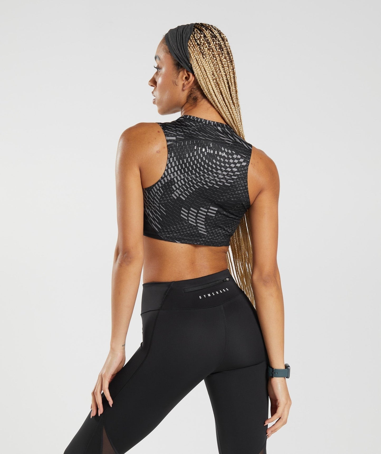 Gymshark Sport Crop Tank - Black Print