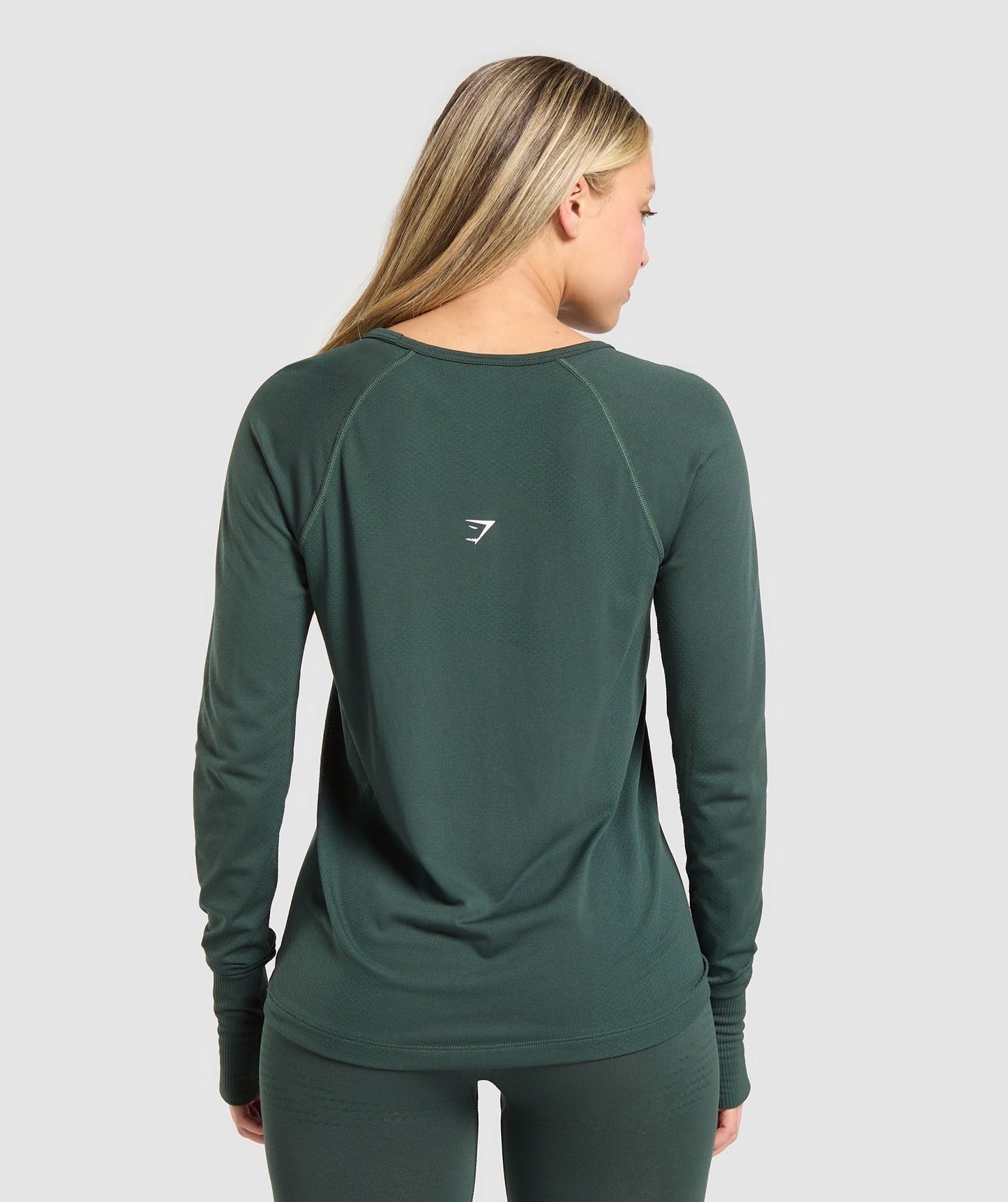 Gymshark Vital Seamless Light Long Sleeve Top - Woodland Green Marl