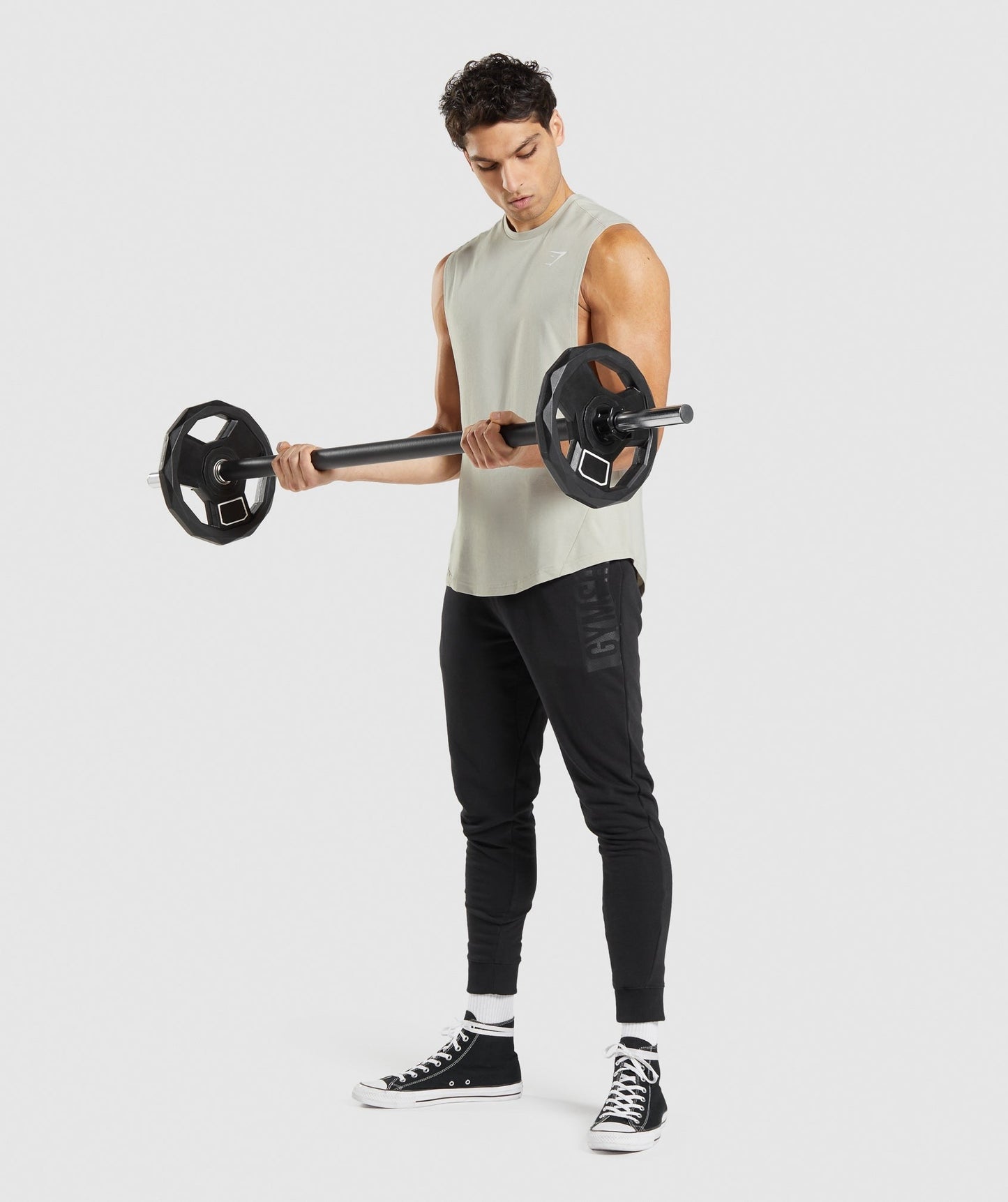 Gymshark Bold Drop Arm Tank - Pebble Grey