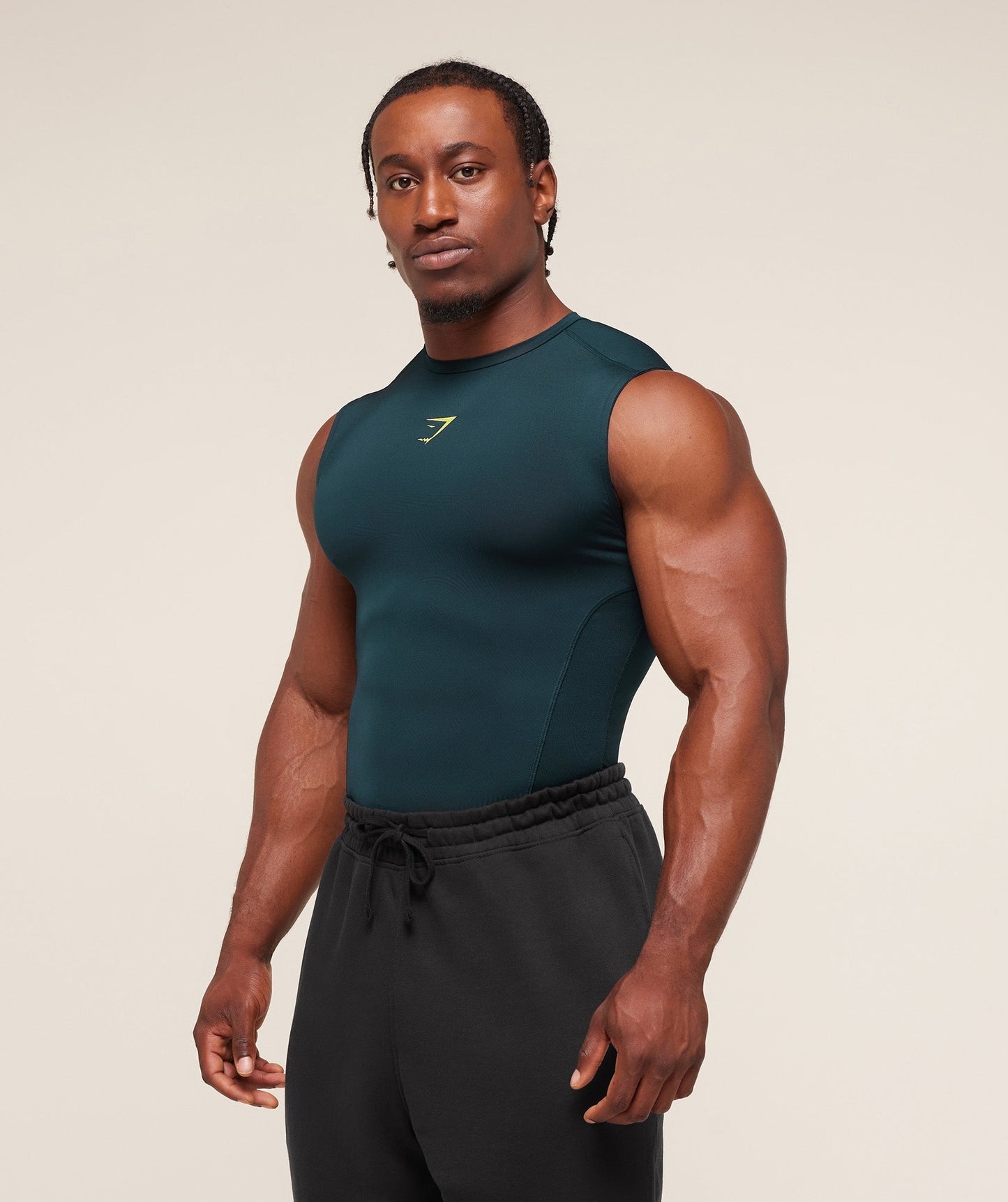 Gymshark Element Tank - Deep Petrol Blue/Sorbet Yellow