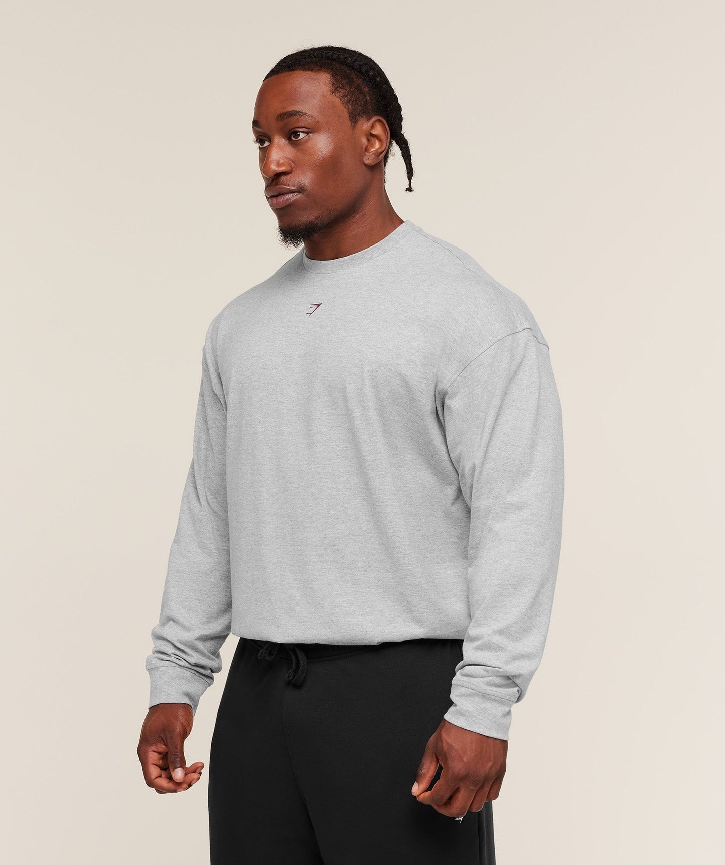 Gymshark Strength Long Sleeve T-Shirt - Light Grey Core Marl