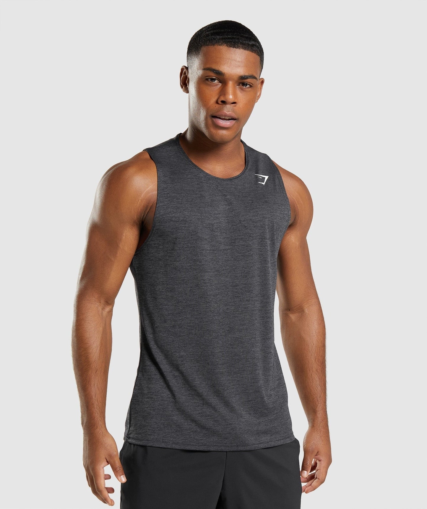 Gymshark Arrival Slim Marl Tank - Black/Onyx Grey Marl