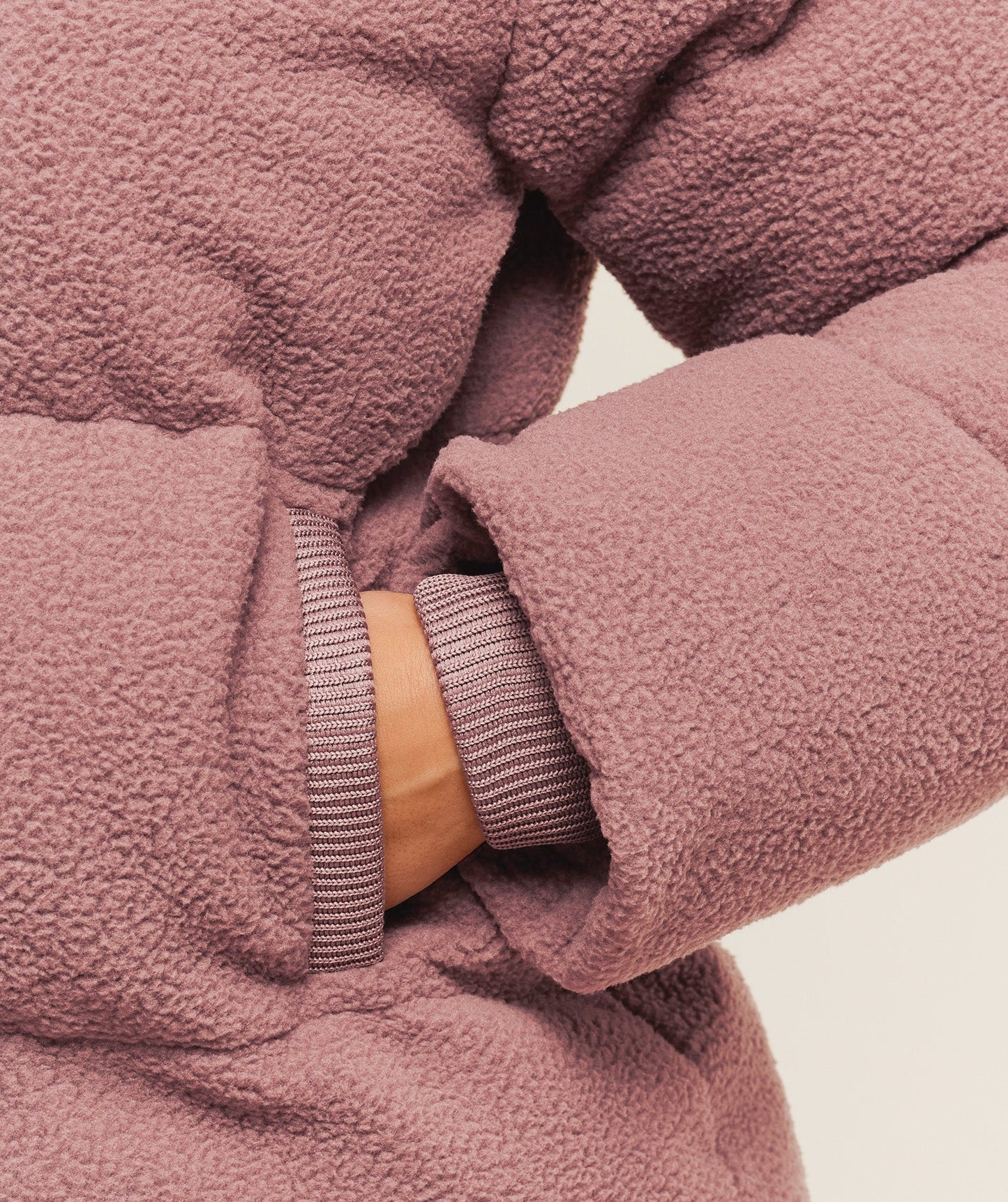 Gymshark Sherpa Puffer Jacket - Chestnut Pink