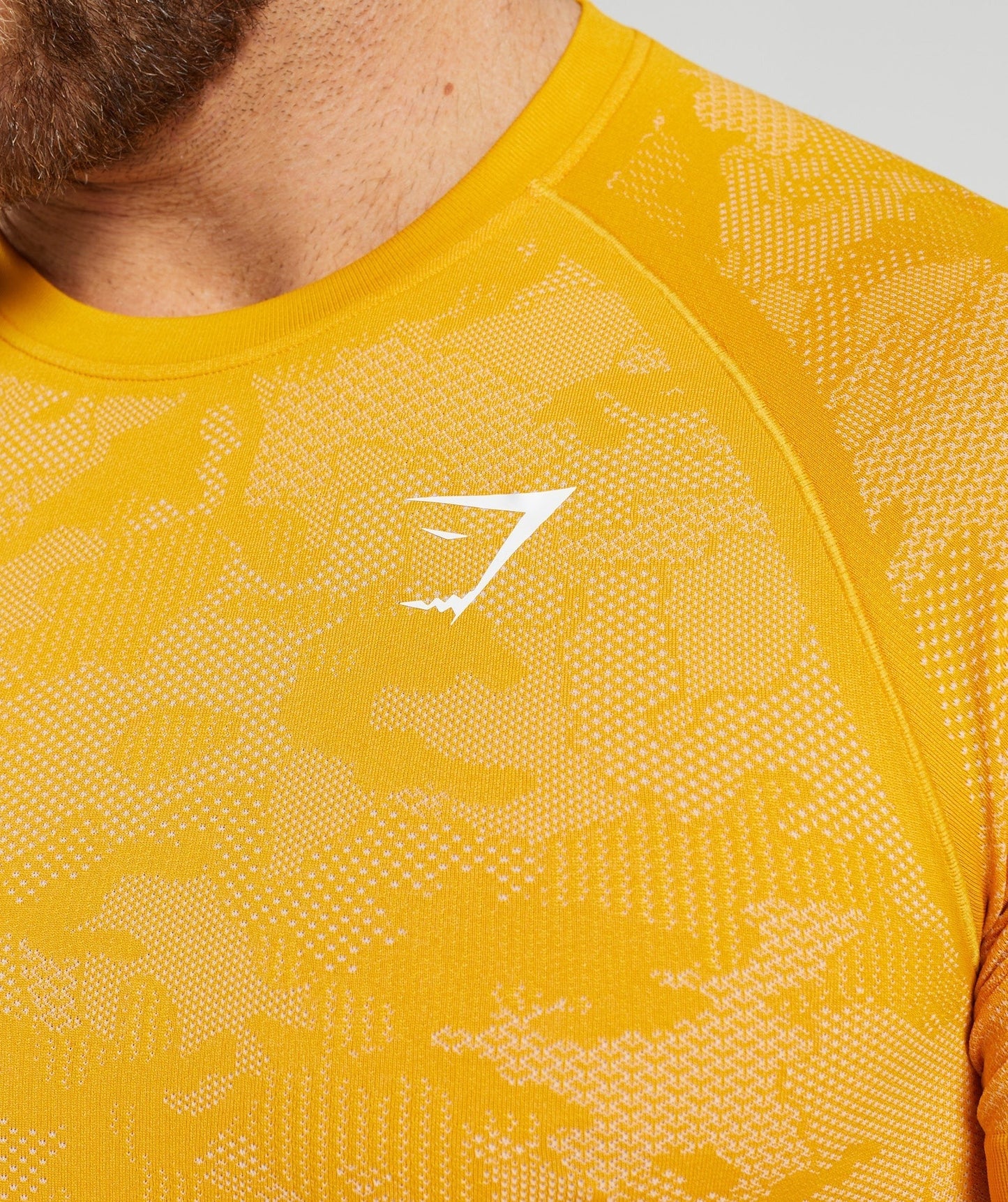 Gymshark Geo Seamless T-Shirt - Sunny Yellow/White