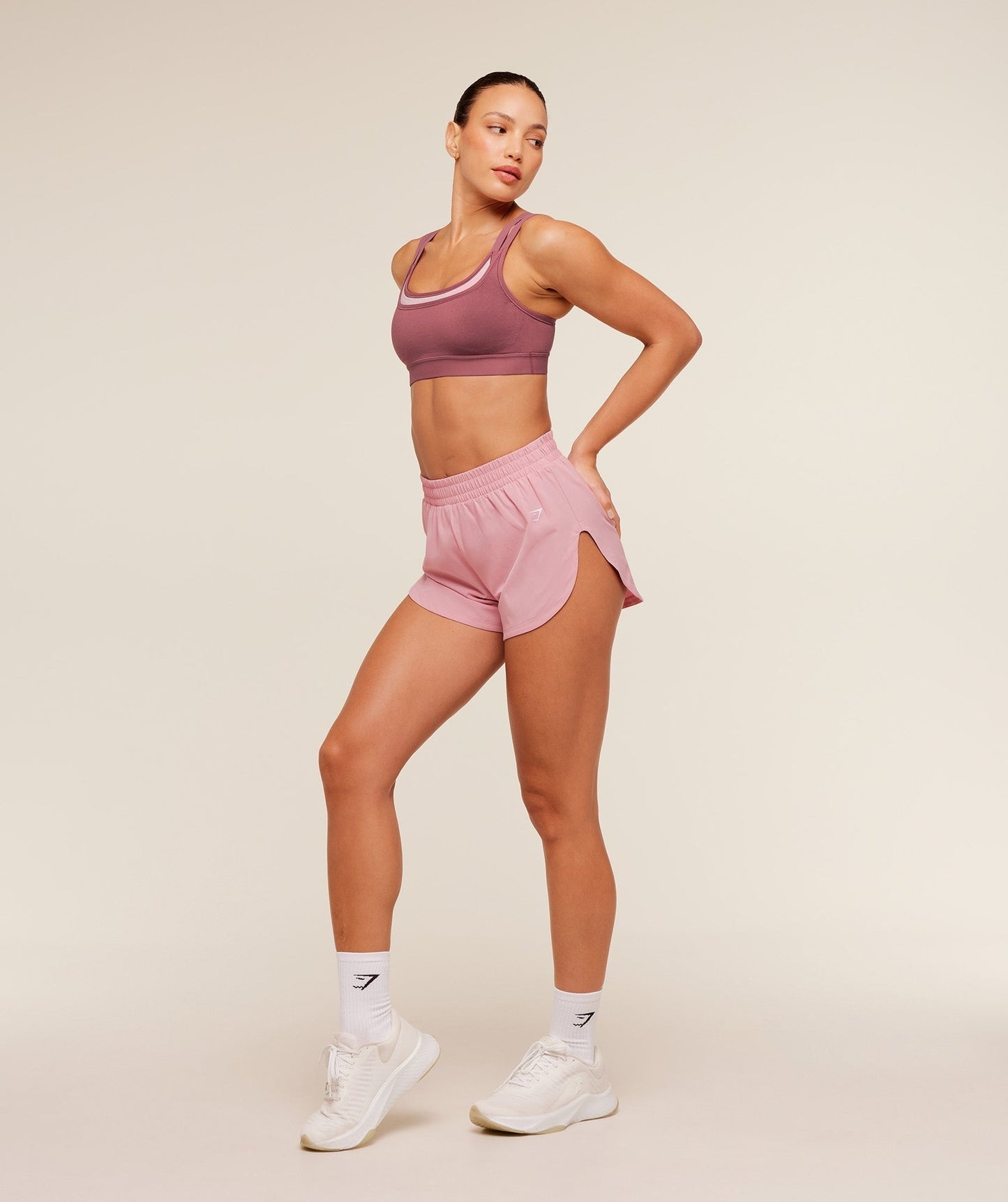 Gymshark Interval High Leg Shorts - Light Pink