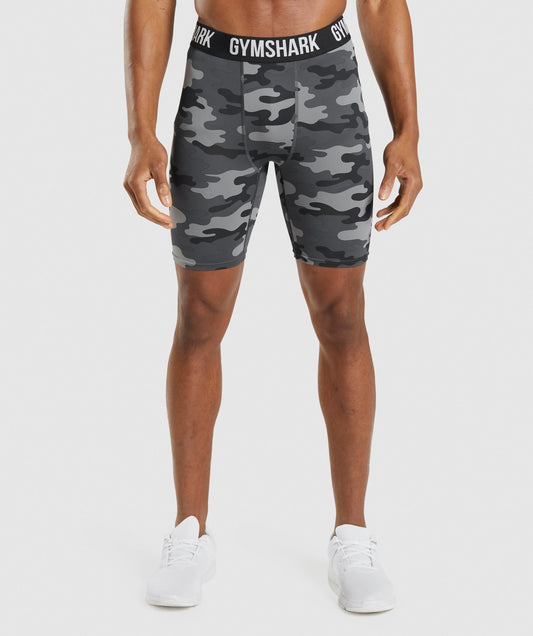 Gymshark Element Baselayer Shorts - Grey Print