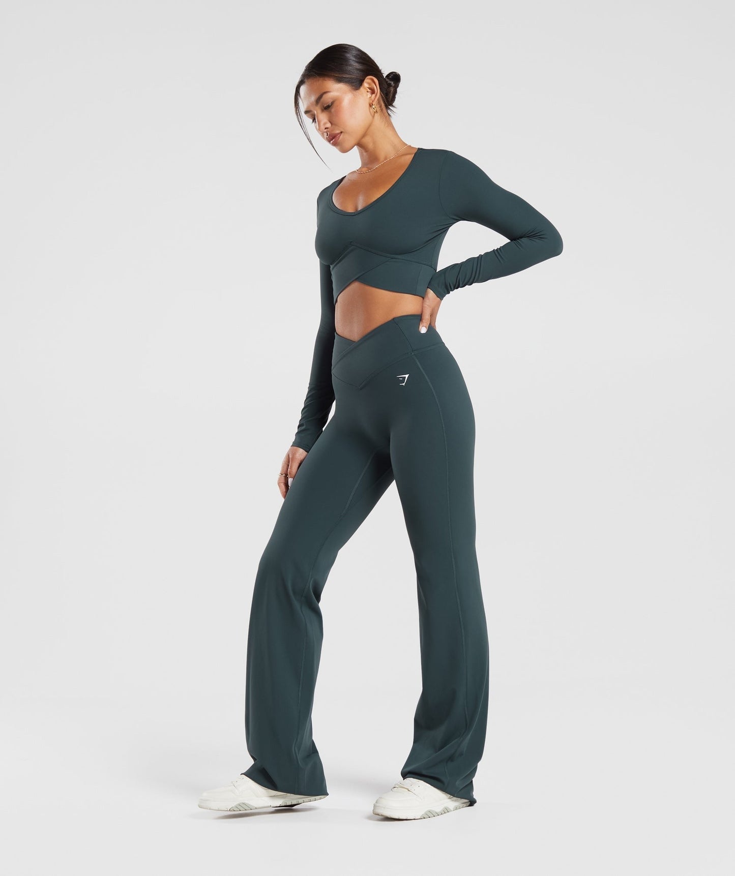 Gymshark Crossover Flared Tall Leggings - Darkest Teal