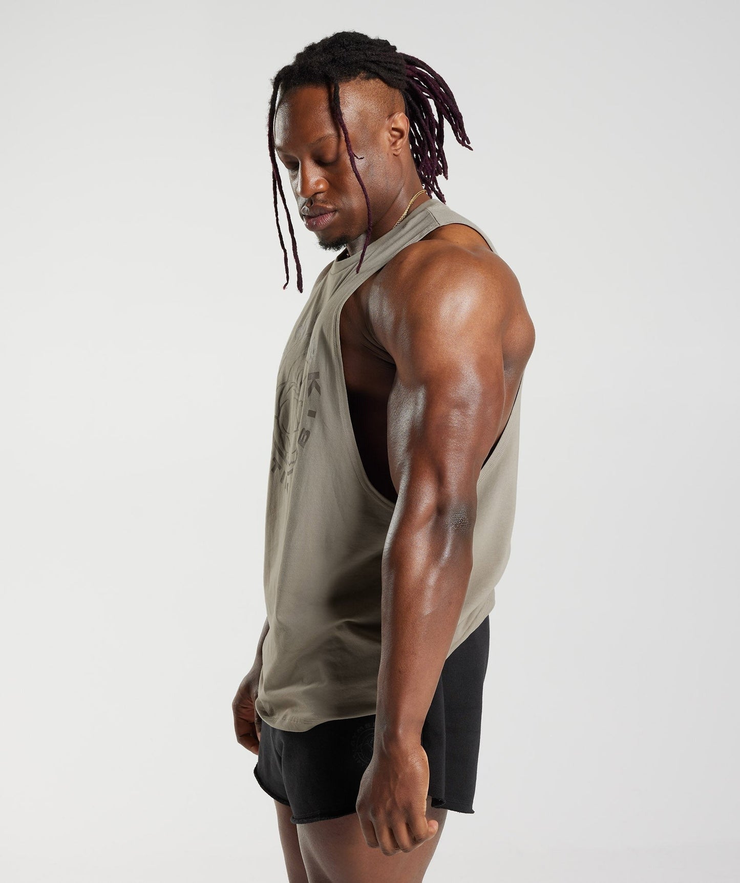 Gymshark Legacy Drop Arm Tank - Ecru Brown