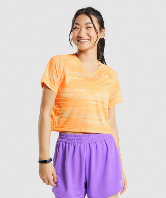 Gymshark Sport Midi T-Shirt - Orange Print