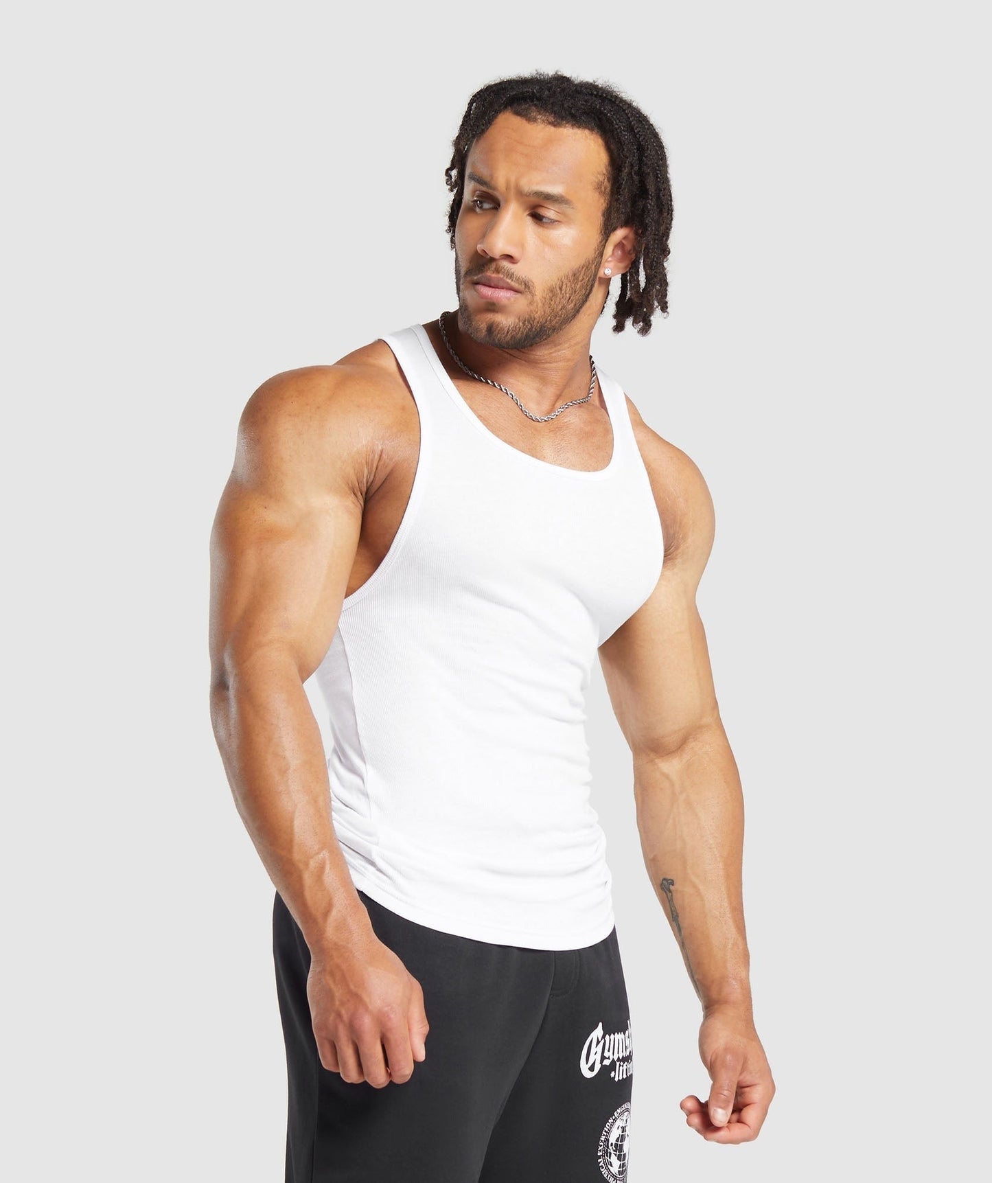 Gymshark Ribbed Tank 3PK - Black/White/Iron Blue
