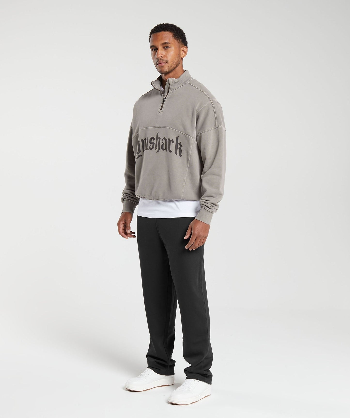 Gymshark Heavyweight 1/4 Zip - Camo Brown