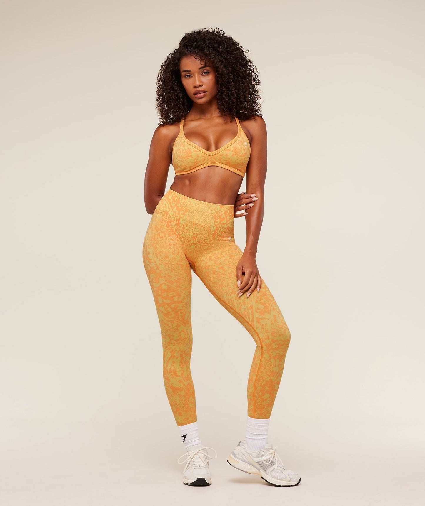 Gymshark Adapt Animal X Whitney Leggings - Sorbet Yellow / Dayglow Peach