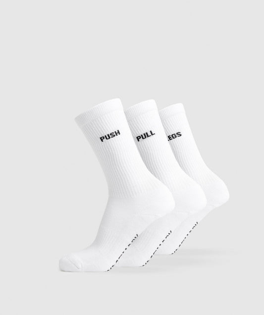 Gymshark GFX Crew Socks 3pk - White