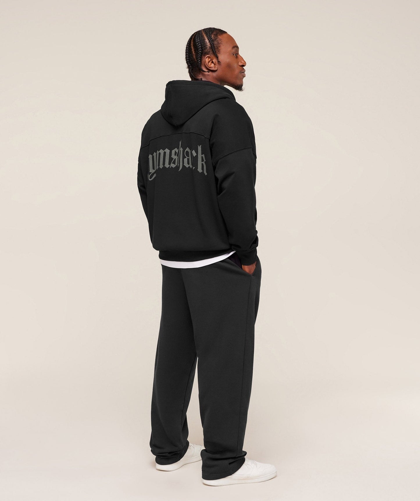 Gymshark Olde English Zip Up Hoodie - Black