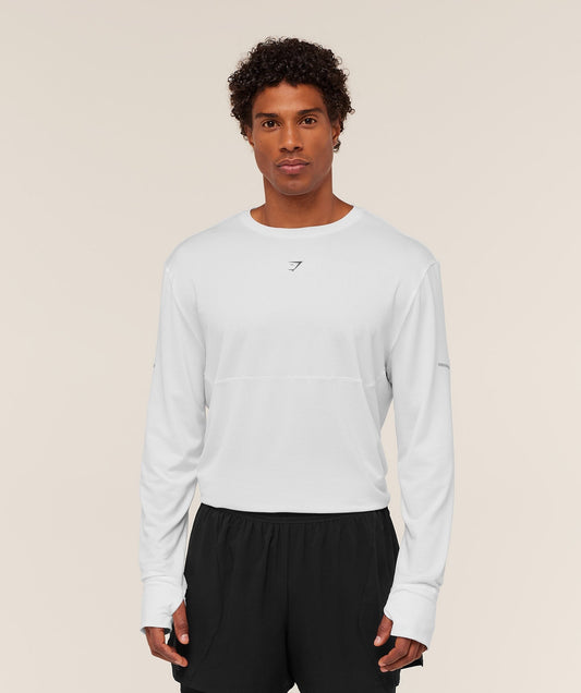 Gymshark Running Long Sleeve T-Shirt - White