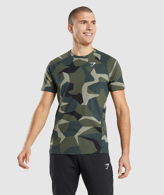 Gymshark Critical T-Shirt - Green Print