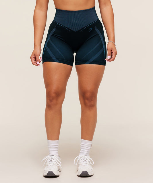 Gymshark x Analis Seamless Shorts - Midnight Blue/Lats Blue