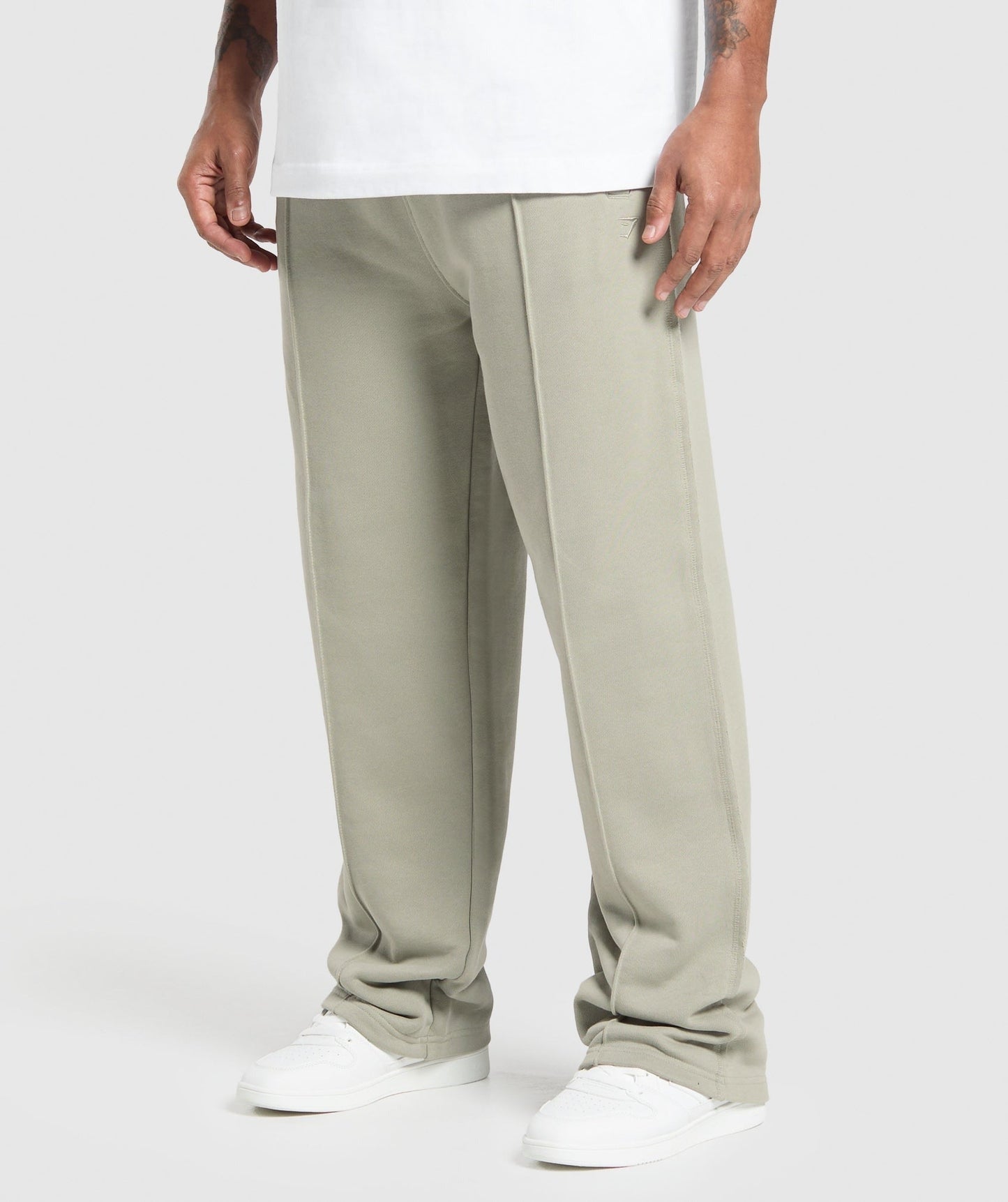 Gymshark Wide Leg Pants - Chalk Green