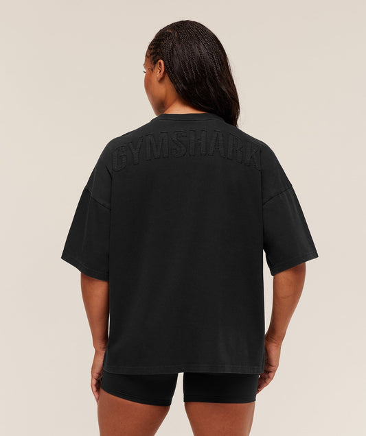 Gymshark Power Washed Oversized T-Shirt - Black/Acid Wash