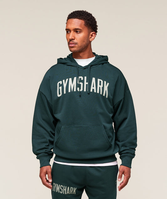 Gymshark Worn Graphic Hoodie - Deep Petrol Blue