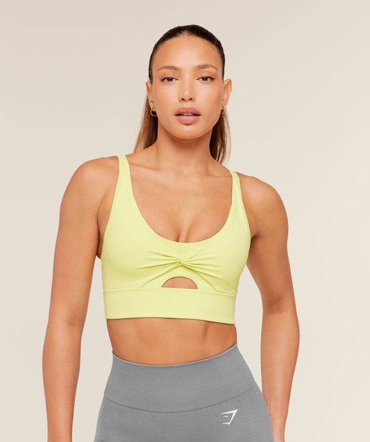 Gymshark Twist Front Sports Bra - Sorbet Yellow