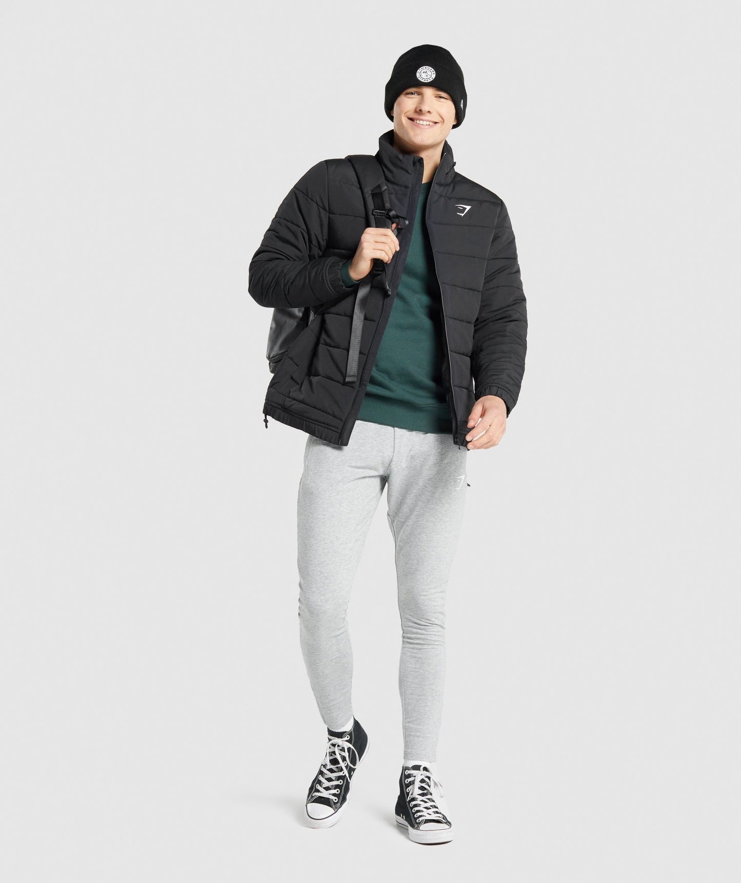 Gymshark Crest Puffer Jacket - Black
