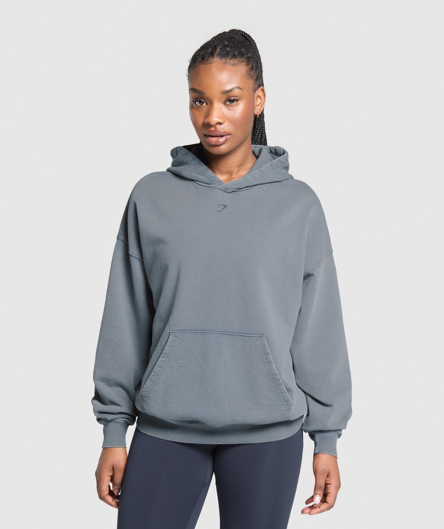Gymshark GSLC Graphic Oversized Hoodie - Iron Blue