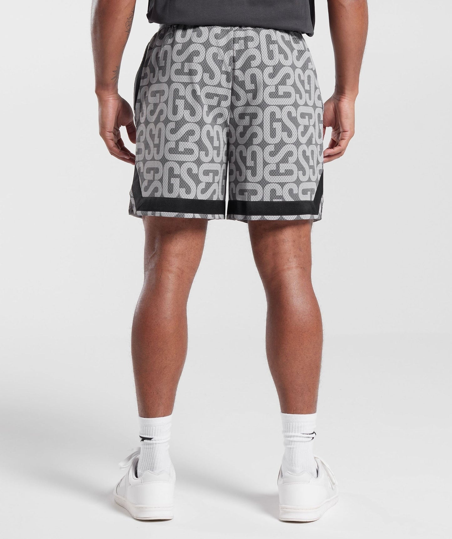 Gymshark Monogram Mesh Shorts - Smokey Grey
