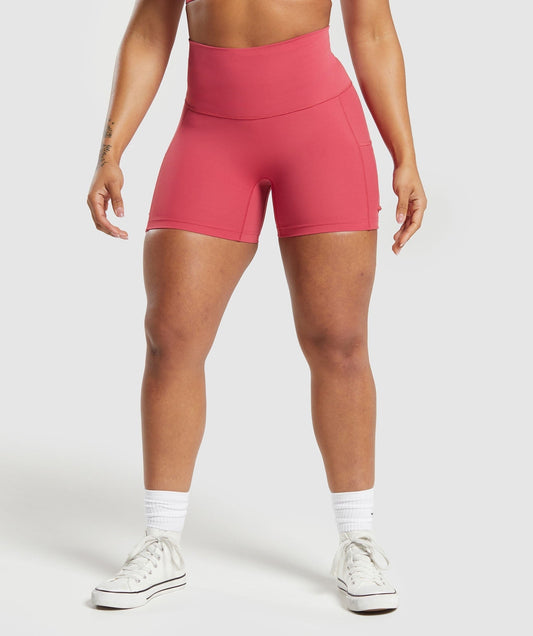 Gymshark Legacy Logo Tight Shorts - Vintage Pink