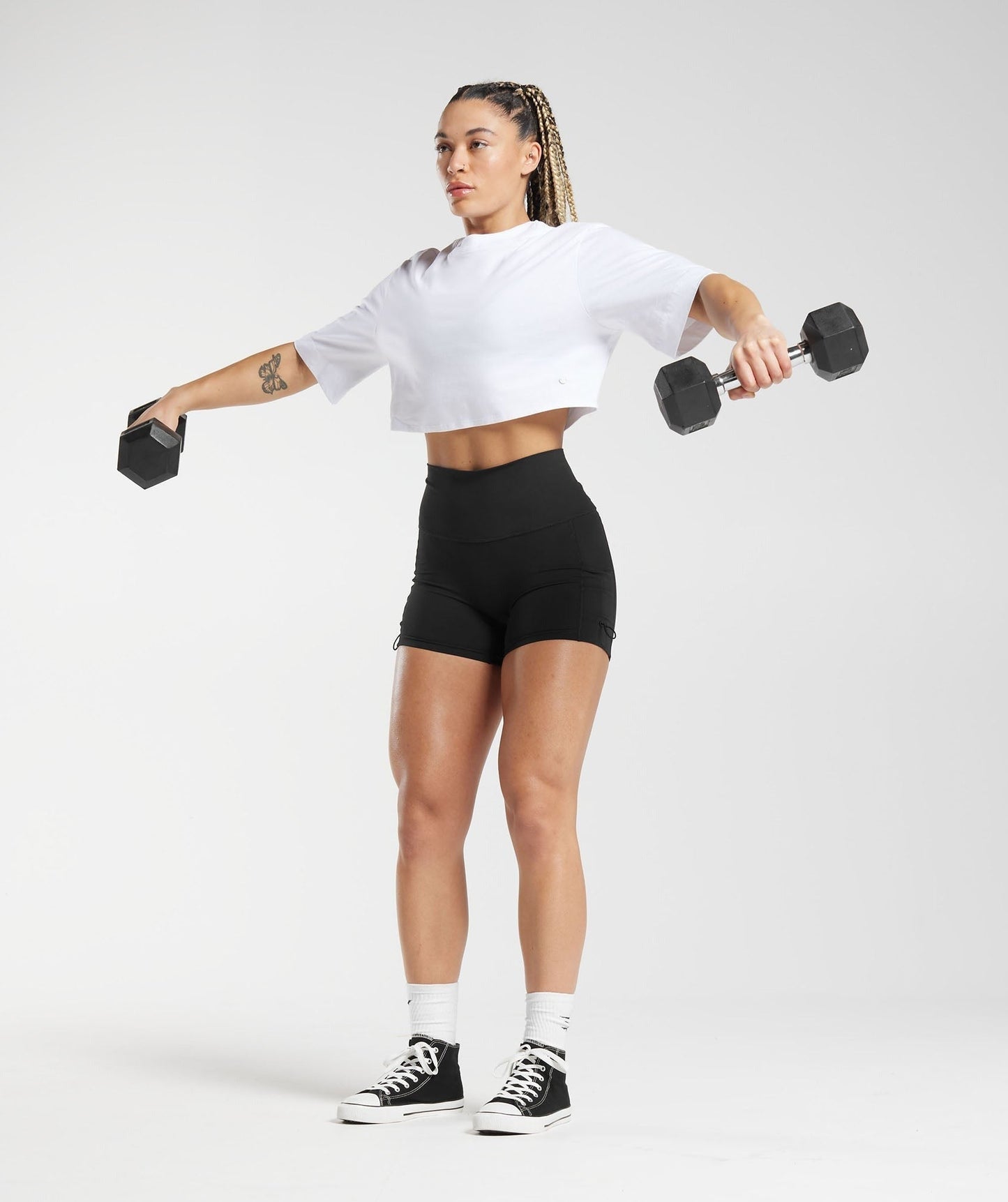 Gymshark Cotton Boxy Crop Top - White